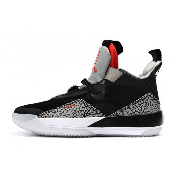 Air Jordan 33 XXXIII Black Cement Elephant Print Shoes